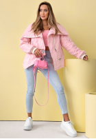 Prešívaná Bunda z kołnierzem Where Are We Biela