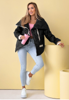 Prešívaná Bunda z kołnierzem Where Are We Biela