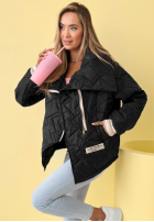 Prešívaná Bunda z kołnierzem Where Are We Biela