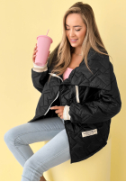 Prešívaná Bunda z kołnierzem Where Are We Biela