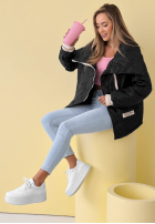 Prešívaná Bunda z kołnierzem Where Are We Biela