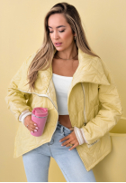 Prešívaná Bunda z kołnierzem Where Are We Biela