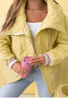 Prešívaná Bunda z kołnierzem Where Are We Biela