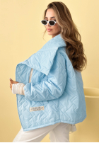 Prešívaná Bunda z kołnierzem Where Are We Biela