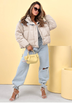 Krátka Prešívaná Bunda bomberka Simone béžová