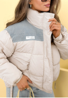 Krátka Prešívaná Bunda bomberka Simone béžová