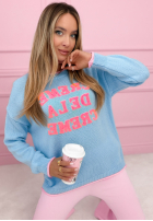 Sveter z napisami Creme De La Creme žltá