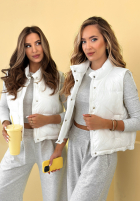 Puchowa Krátka Vesta Veronica žltá