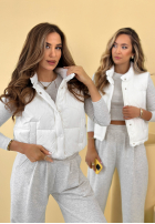 Puchowa Krátka Vesta Veronica žltá