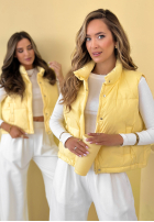 Puchowa Krátka Vesta Veronica žltá