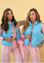 Puchowa Krátka Vesta Veronica žltá