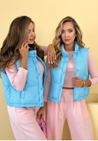 Puchowa Krátka Vesta Veronica žltá