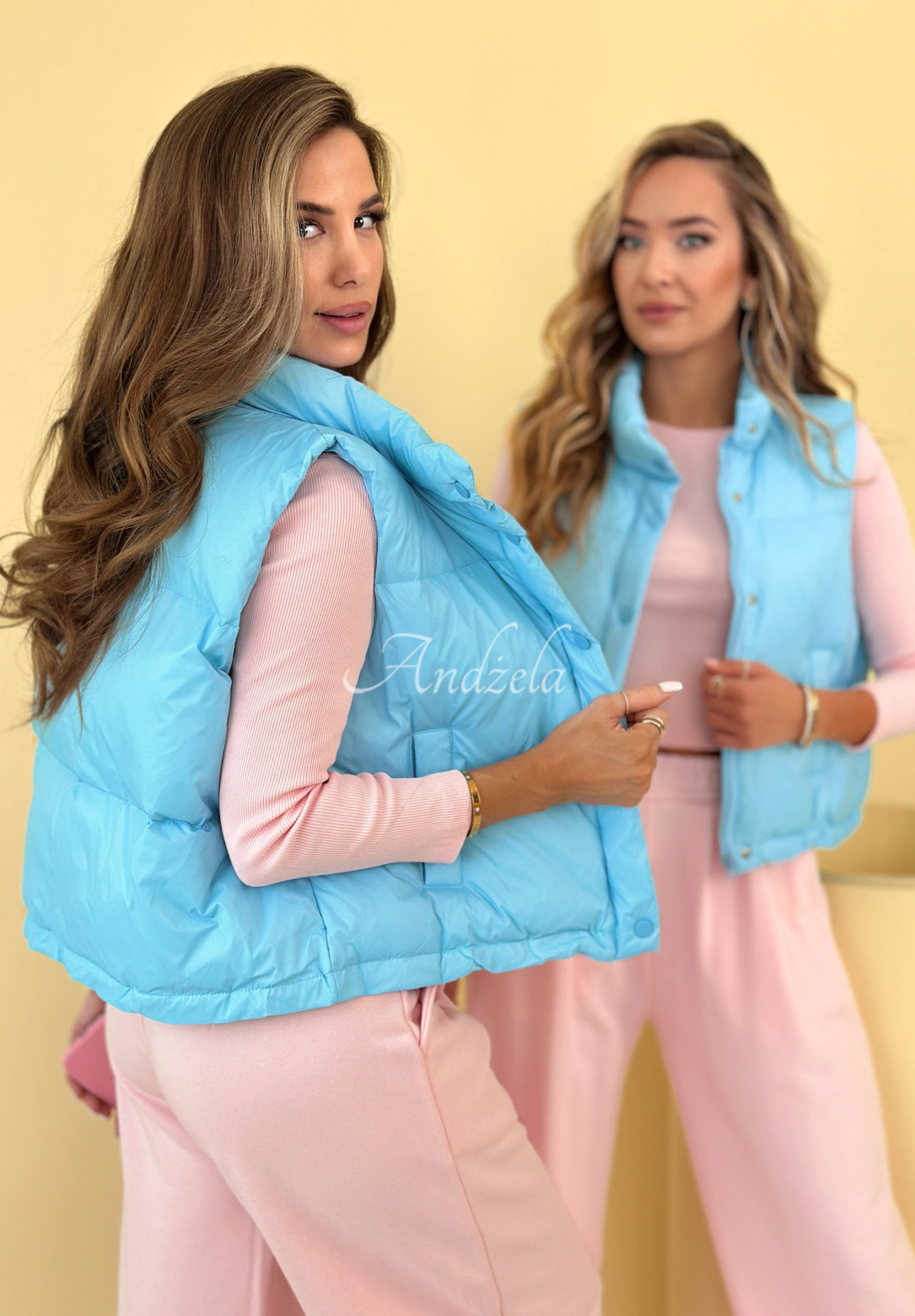 Páperová krátka vesta Veronica blankytná