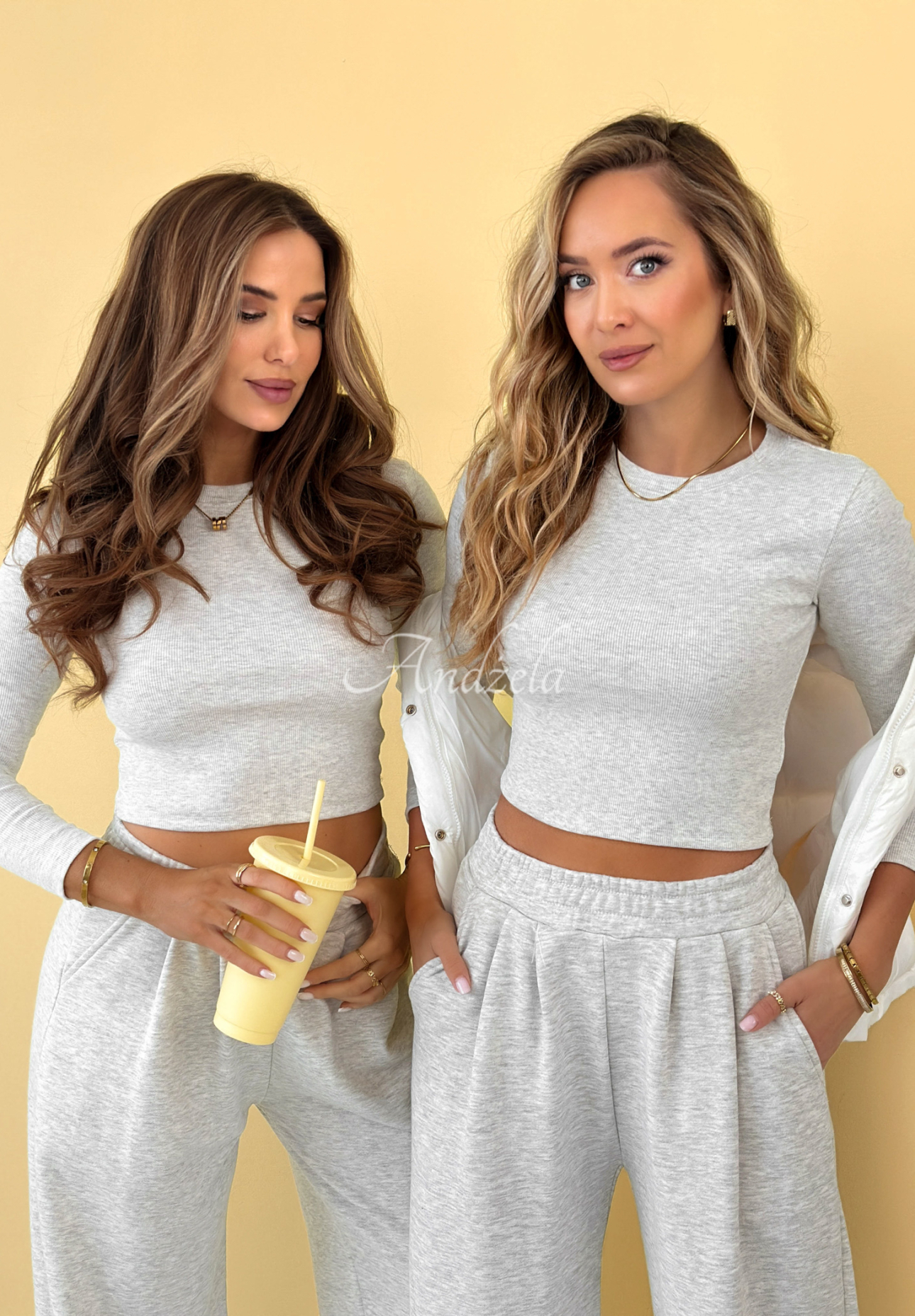 Bavlnená tepláková súprava blúzka a nohavice Doing Nothing  sivý melanž