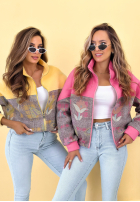 Mikina ze stójką so vzormi Alice žltá