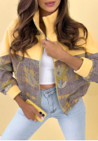 Mikina ze stójką so vzormi Alice žltá