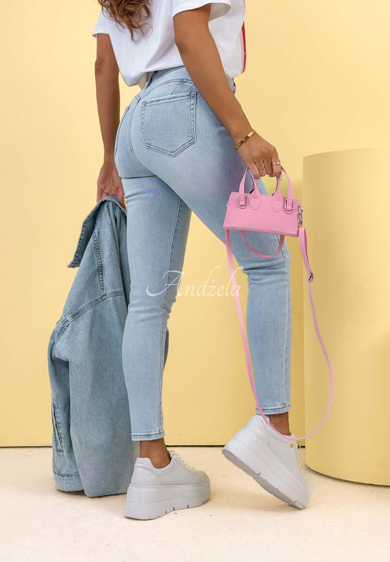 Džínsy skinny Pamela svetlomodré