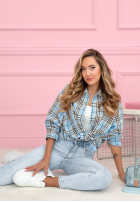 Košeľa w kratę Province House blankytná