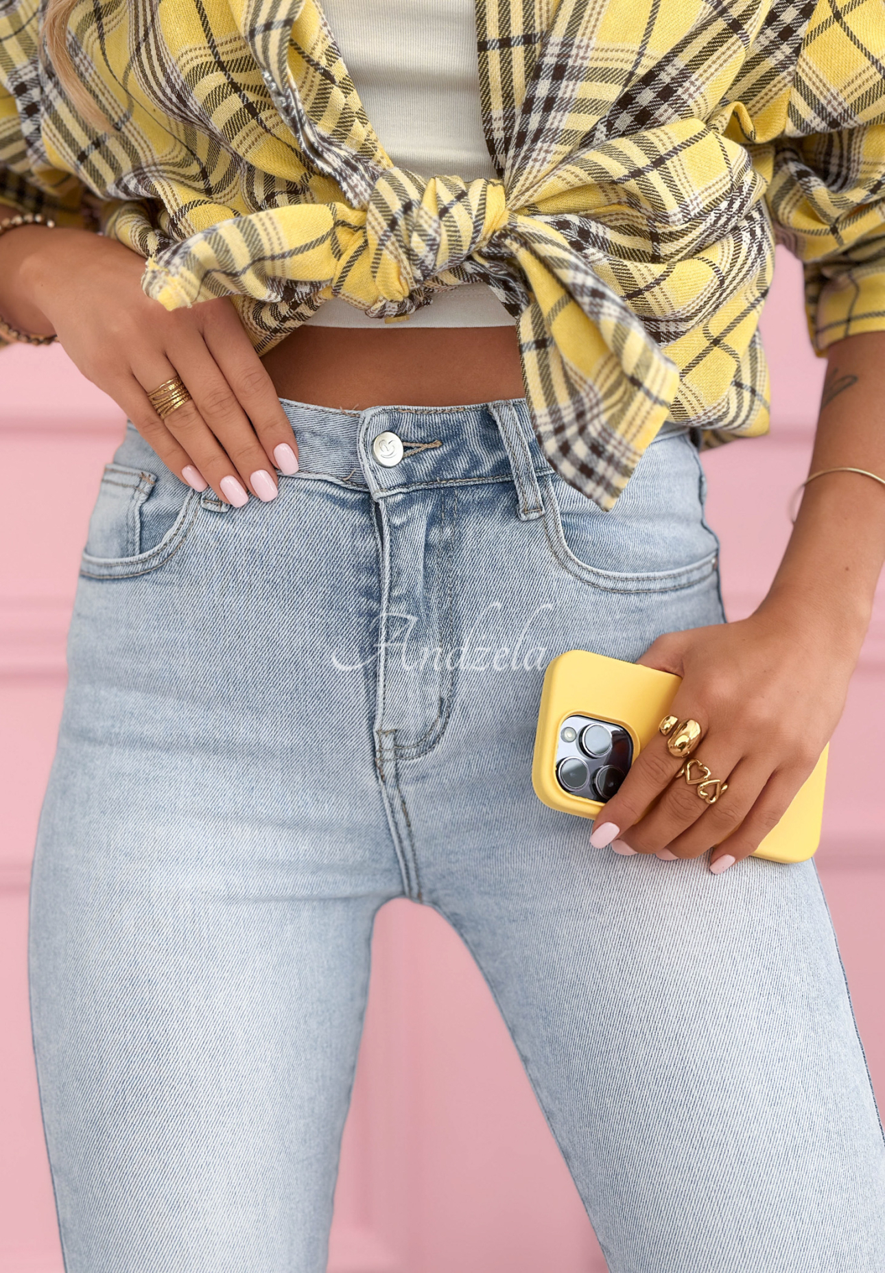 Džínsy skinny Evelyn svetlomodré