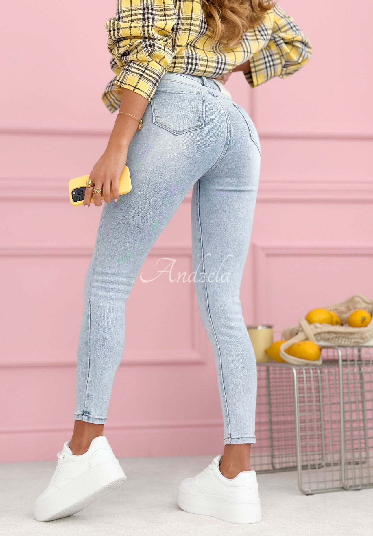 Džínsy skinny Evelyn svetlomodré