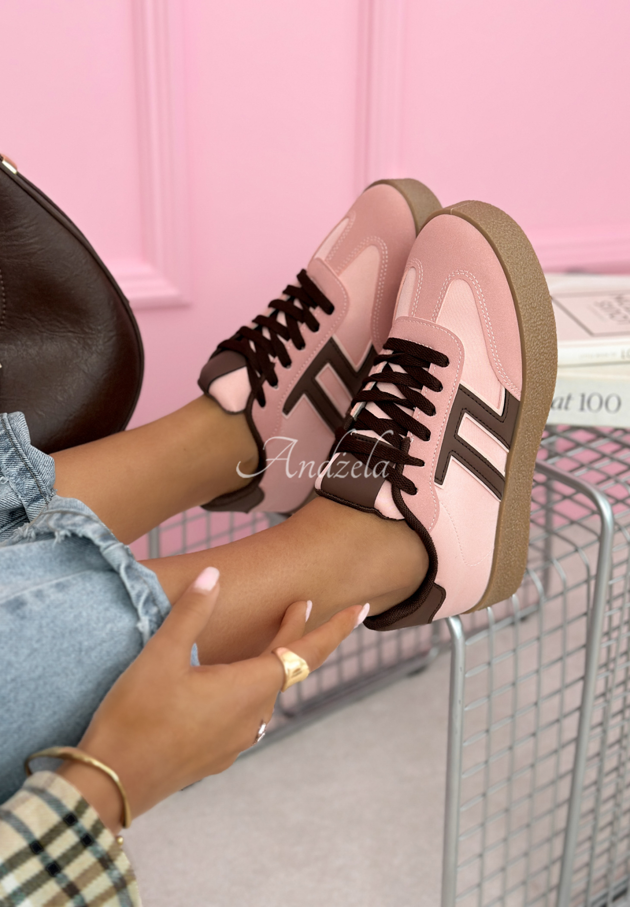 Tenisky Gotta Keep Going ružovo-čokoládové