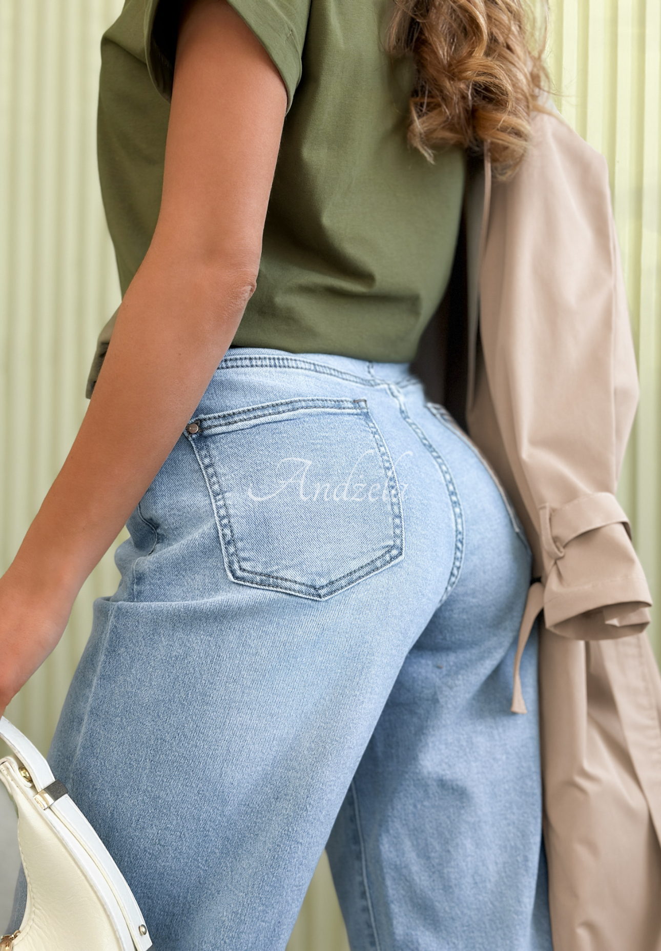 Džínsy balloon s opaskom Freya modré