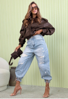 Nohavice džínosové z przetarciami Abby modré