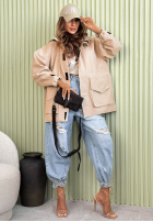 Lekka Bunda parka s kapucňou Living In Spring béžová