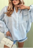 Lekka Košeľa z bufiastymi rękawami Spring Poems blankytná