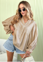 Lekka Košeľa z bufiastymi rękawami Spring Poems béžová