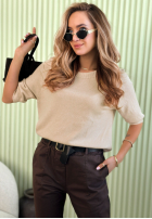 Ľahký Sveter na krótki rukáv Better With You béžový