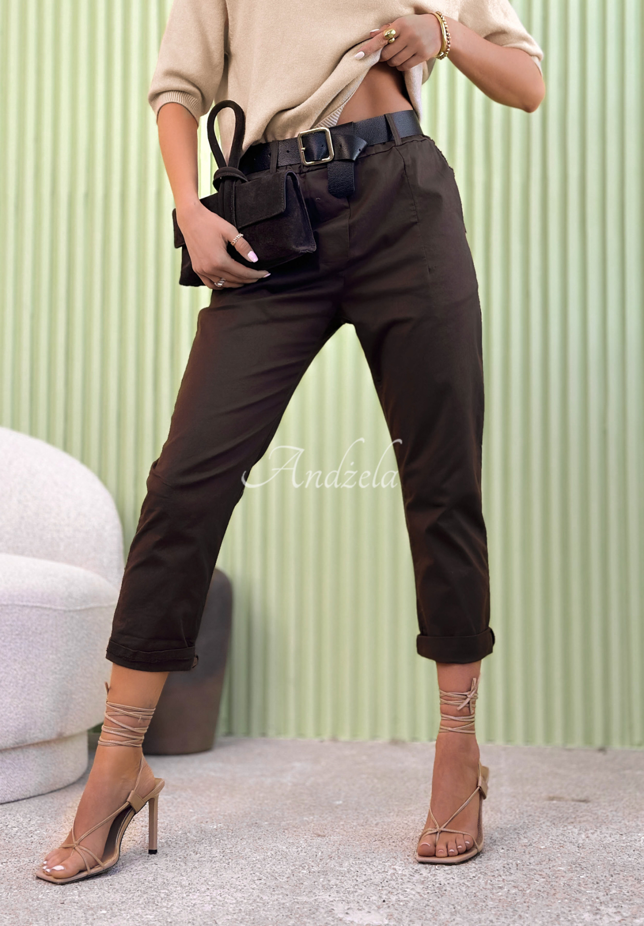 Látkové nohavice z bavlny Fire And Rain čokoládové