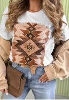 Tričko z nadrukiem Aztec Biela