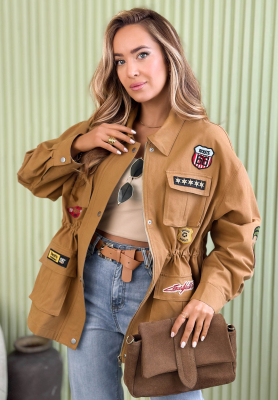 Bavlnen&aacute; parka s n&aacute;&scaron;ivkami Palloma ťavia