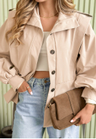 Krótki Kabát z paskiem Seraphina béžový