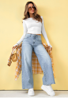 Nohavice džínosové mom fit Anytime Now modré