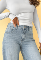 Nohavice džínosové mom fit Anytime Now modré