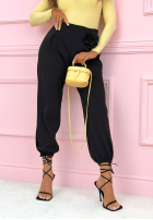 Eleganckie Nohavice dresowe masełko z różą Blossom Symphony ecru