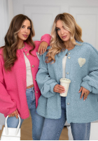 Krátka bunda sherpa kožúšok April Feels blankytná