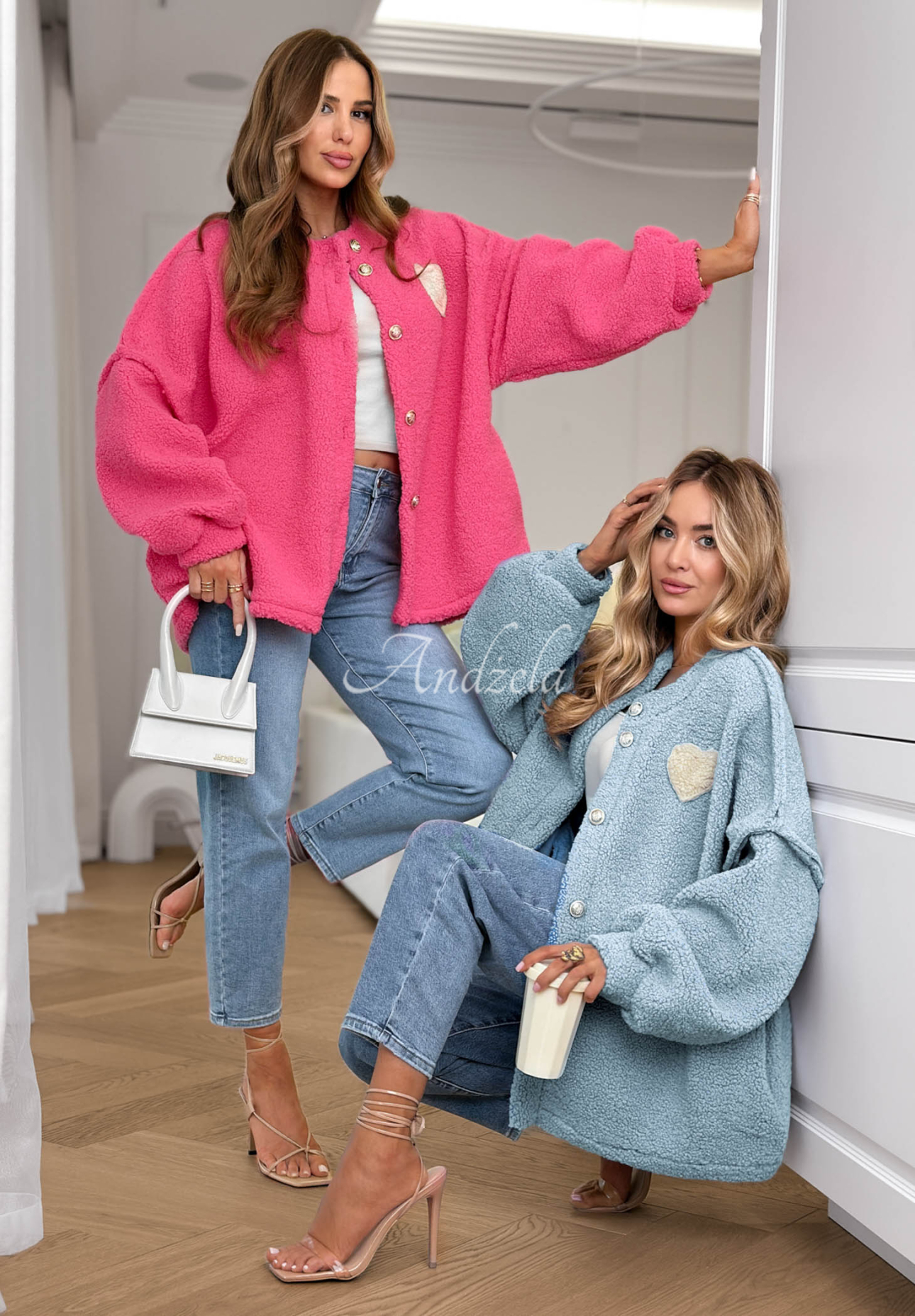 Krátka bunda sherpa kožúšok April Feels blankytná