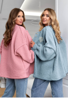 Krátka Bunda sherpa kożuszek April Feels ružová