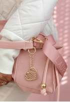 Zamszowa Kabelka z ozdobnymi przeszyciami Everyday Smile blankytná