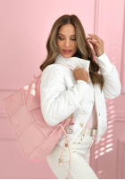 Zamszowa Kabelka z ozdobnymi przeszyciami Everyday Smile blankytná