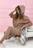 Tepláková súprava Mikina s kapucňou i Legíny Hot Duo béžový