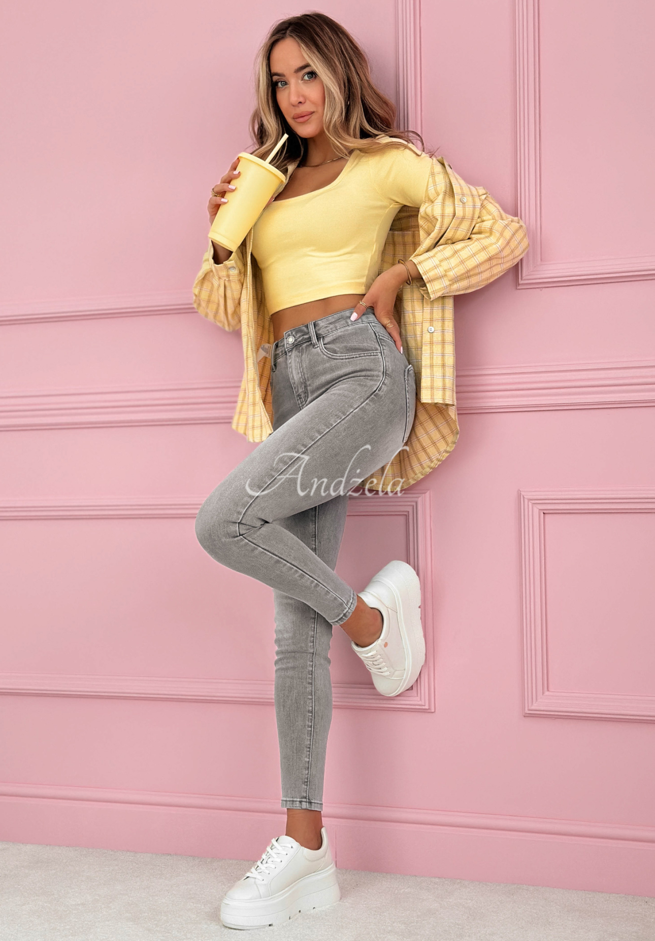 Džínsy skinny To Get Started svetlosivé