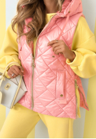 Prešívaná Vesta s kapucňou Spring Touch Biela