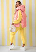 Prešívaná Vesta s kapucňou Spring Touch Biela