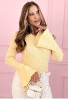 Prążkowana Blúzka z szerokimi rękawami Sunny Primrose žltá