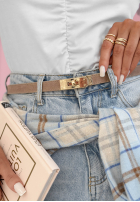 Cienki zamszowy Opasok Delicate Accents béžový