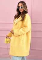 Dlhý Kabát kożuszek z kołnierzem Create The Impossible púdrovo ružová